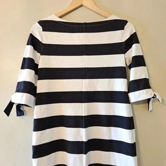 Lauren Ralph Lauren Striped Quarter Sleeve Mini Black and White Casual Dress XS - Picture 7 of 11
